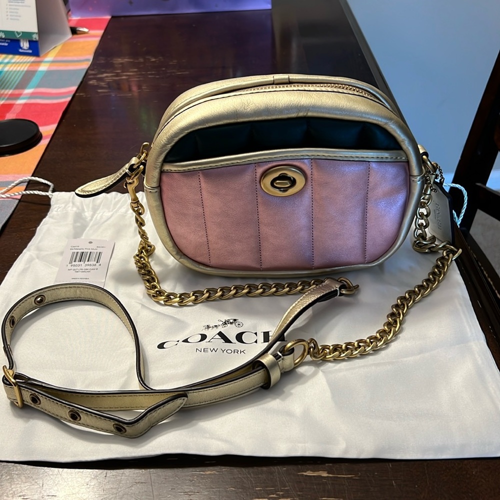 Coach Small Camera Bag With Colorblock Quilting